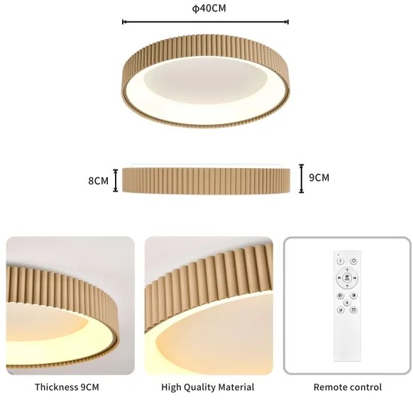 Brilagi - LED dimmerabile plafoniera FALCON MODERN LED/30W/230V 40 cm beige + telecomando