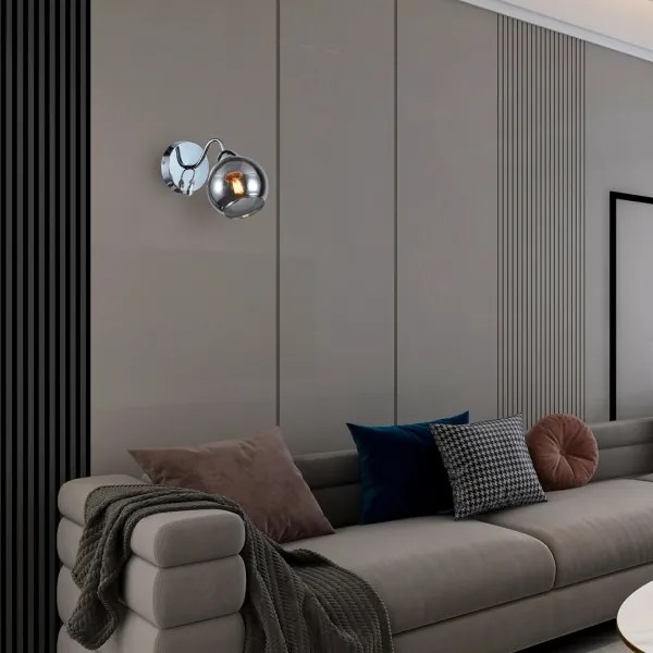 Faretto da parete CONNOR 1xE27/15W/230V cromo lucido/grigio