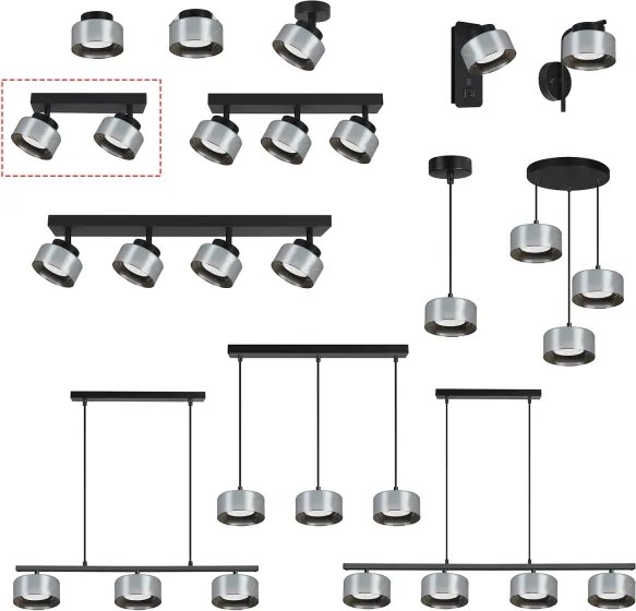 Brilagi - LED Faretto AURA LUX 2xGX53/30W/230V nero/fumé