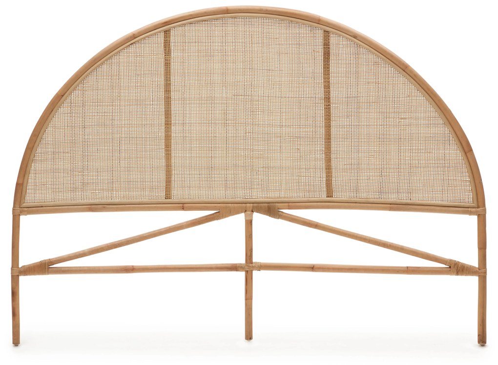 Kave Home - Testiera rotonda Quiterie in rattan finitura naturale 150/160 cm