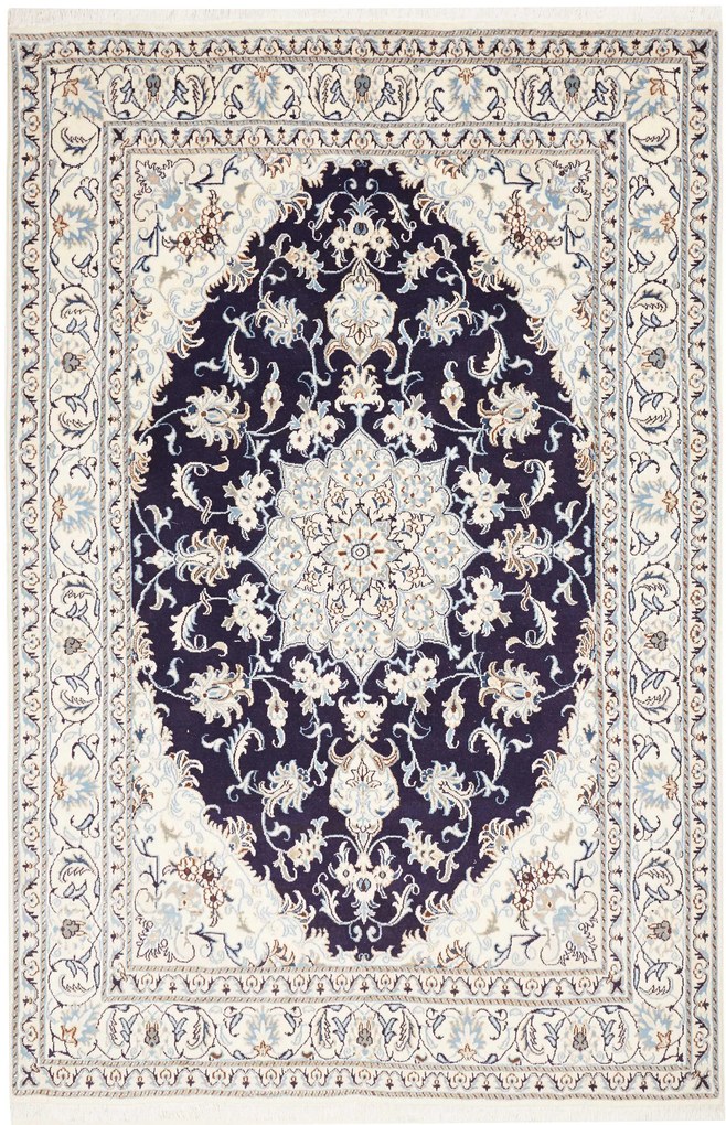 Nain Tappeto persiano 170x250 Blu (Iran) Annodato A Mano