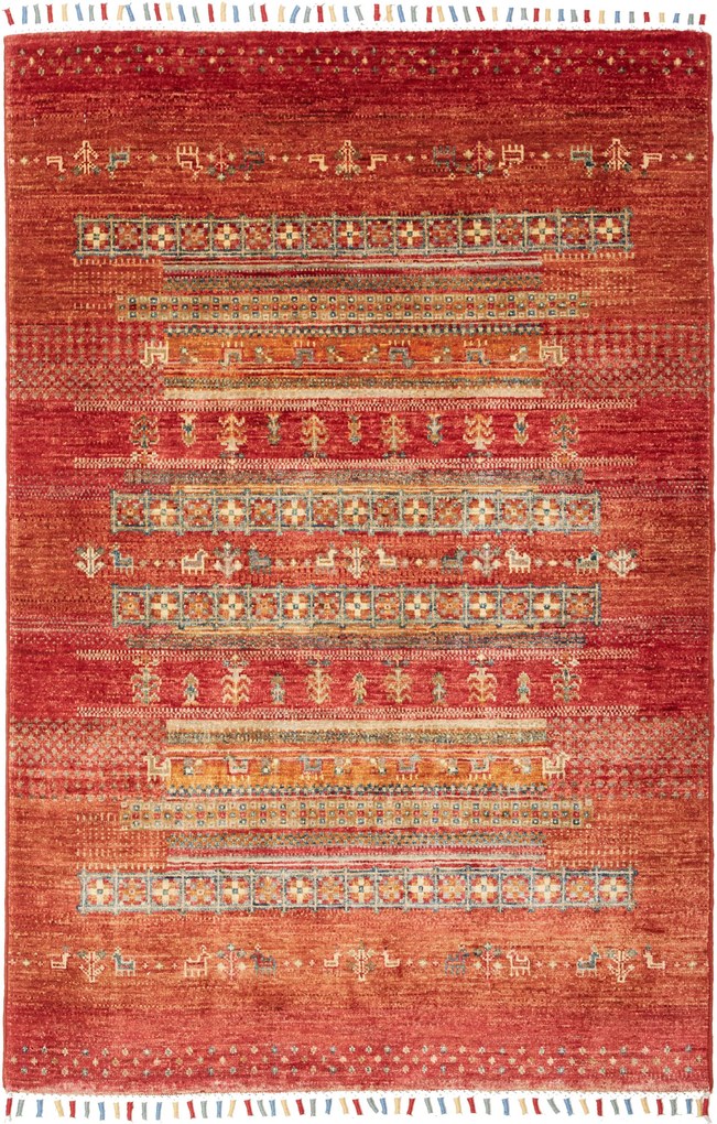 Gabbeh Tappeto orientale 150x100 Rosa (Pakistan) Tessuto A Mano