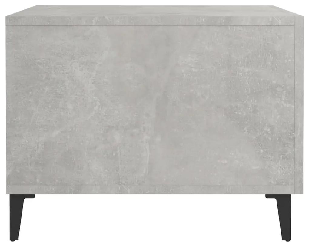 Tavolino da Salotto Gambe in Metallo Grigio Cemento 50x50x40 cm