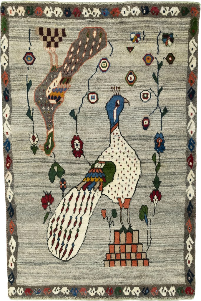 Gabbeh Tappeto 100 x 160 Nero (Iran) Annodato A Mano