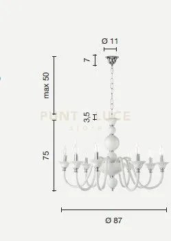 Lampadario tebe 8 luci trasparente e cromo attacco e14 d.87cm