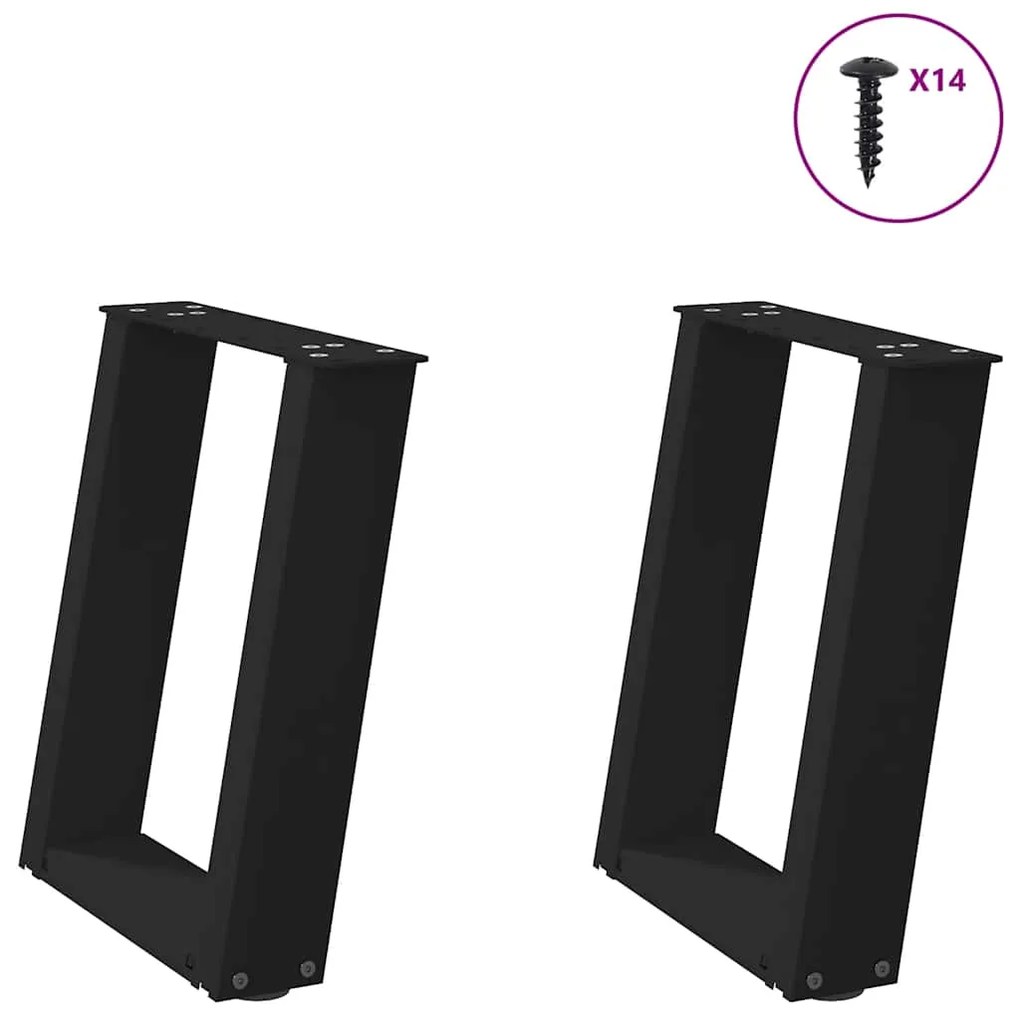 Gambe Tavolino Caffè A U 2 Pz Nero 38x(42-43)cm Acciaio /