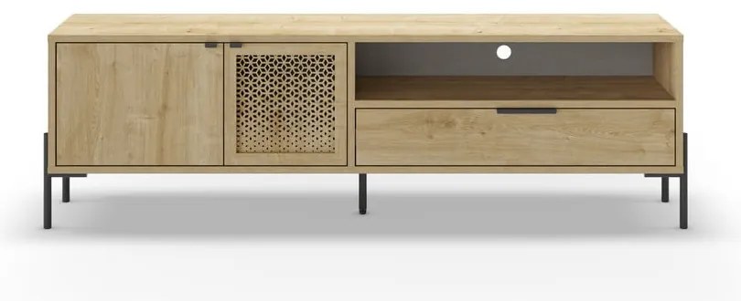 Tavolo TV in rovere di colore naturale 160x50 cm Inca - Marckeric