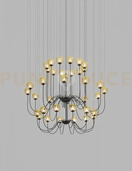 Puppet sospensione 36p ambra trasparente nero opaco 36 luci attacco g9