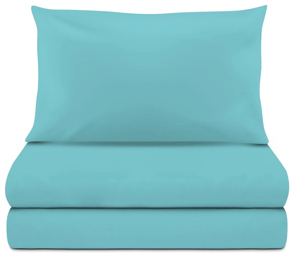 Completo letto singolo azzurro cotone Cabana