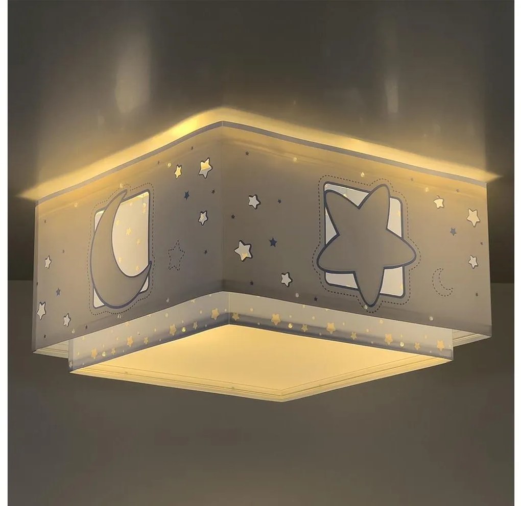 Dalber 63236T - Plafoniera per bambini MOONLIGHT 2xE27/60W/230V blu