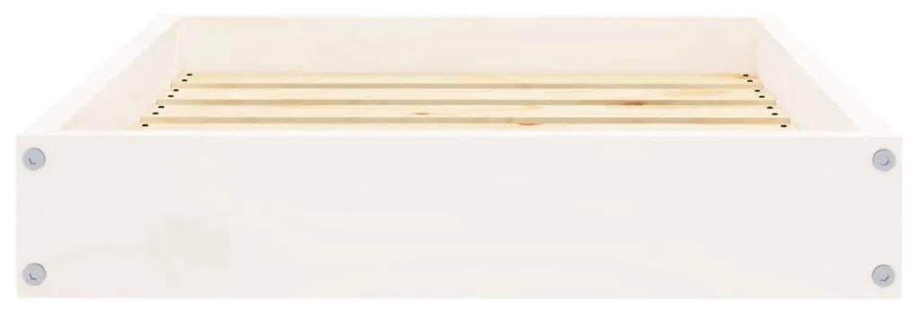 Cuccia per cani bianca 61,5x49x9 cm in legno massello di pino