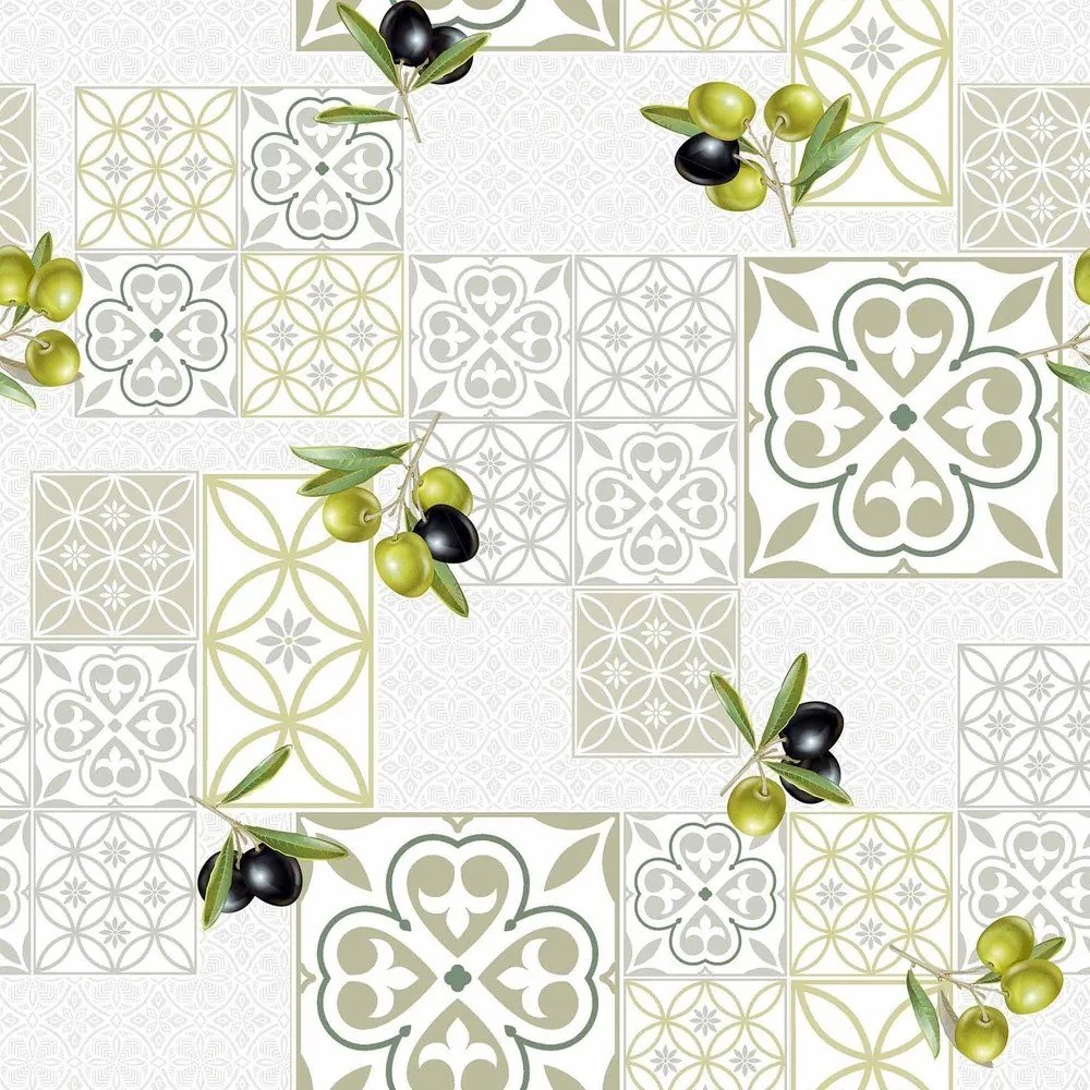 Tovaglia in PVC adatta per pulizia con panno umido ø 160 cm Andalousie – douceur d'intérieur