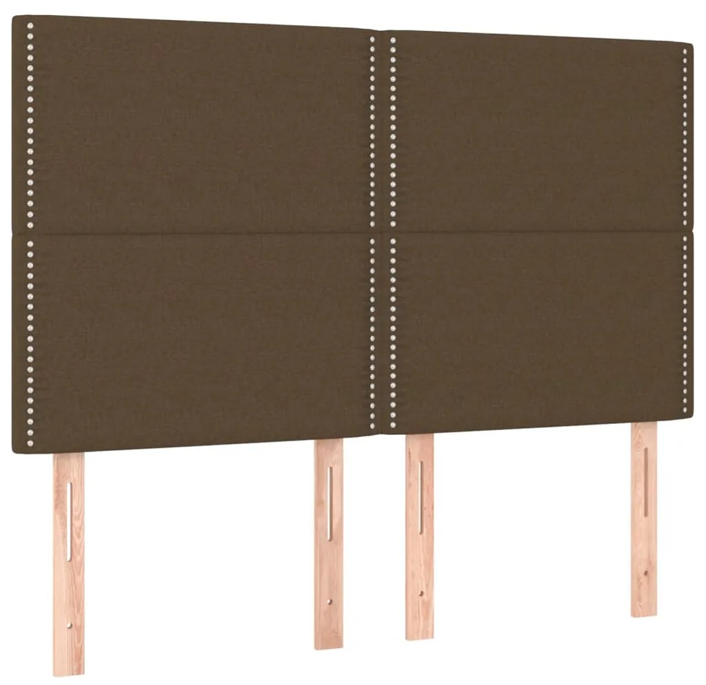 Giroletto a molle con materasso marrone scuro 140x190cm tessuto