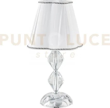 Lumetto riflesso cromo 1 luce attacco e14 25x47cm decorato in crist...