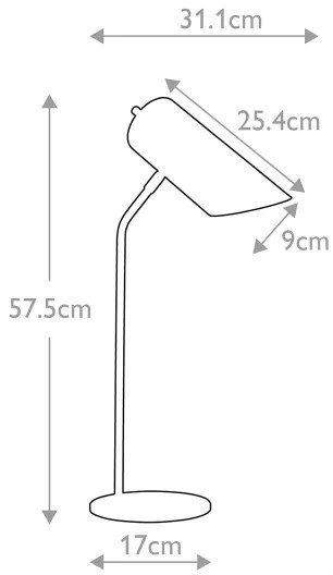 Elstead QUINTO-TL-GPN - Lampada da tavolo QUINTO 1xE27/8W/230V grigio