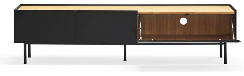 Tavolo TV in rovere nero e naturale 180x45 cm Arista - Teulat