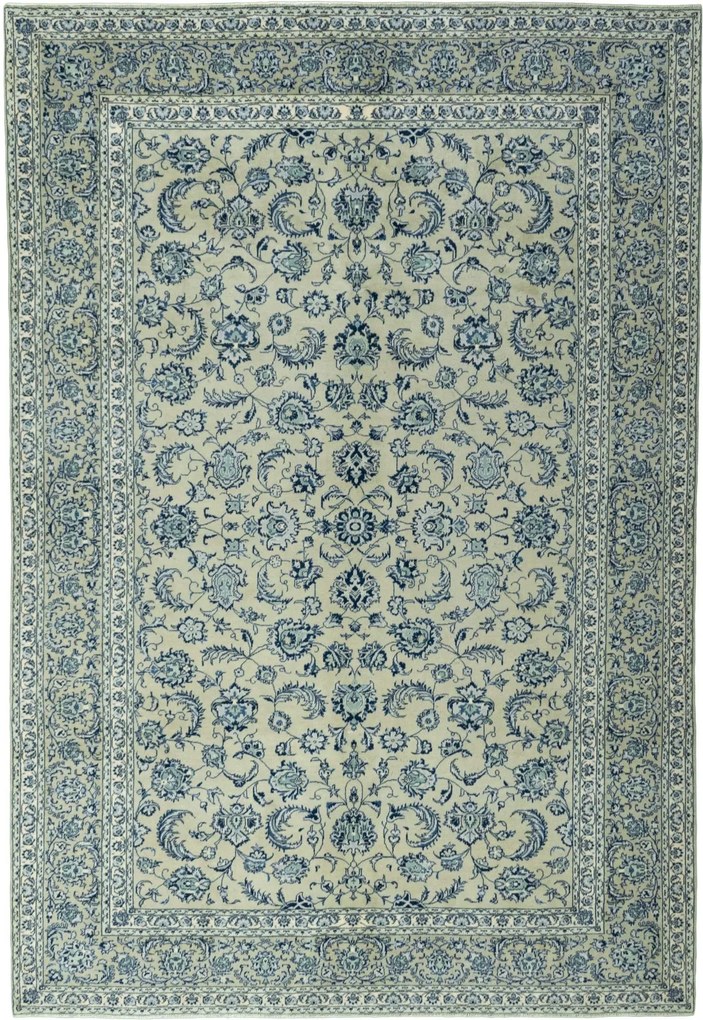 Kashan Tappeto persiano 330x220 Verde (Iran) Annodato A Mano