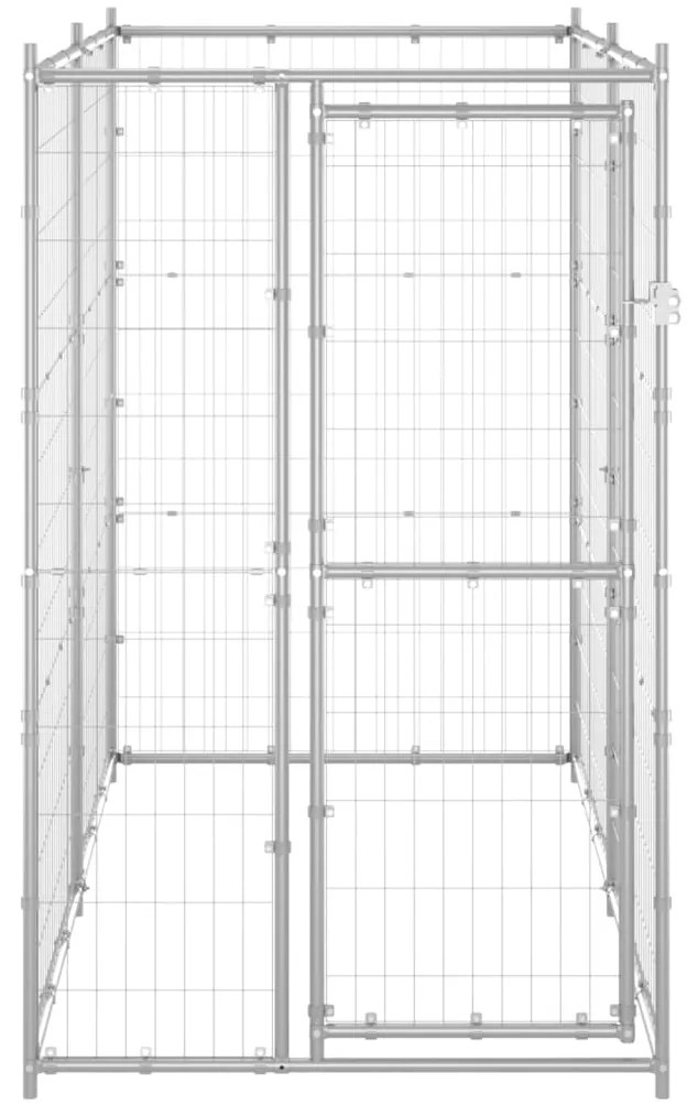 Gabbia per cani da esterno in acciaio zincato 110x220x180 cm