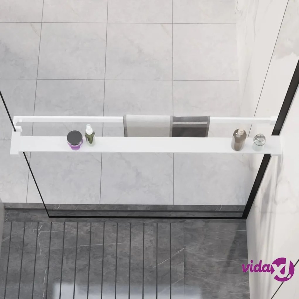 vidaXL Mensola Doccia per Parete Doccia Walk-in Bianca 90 cm Alluminio