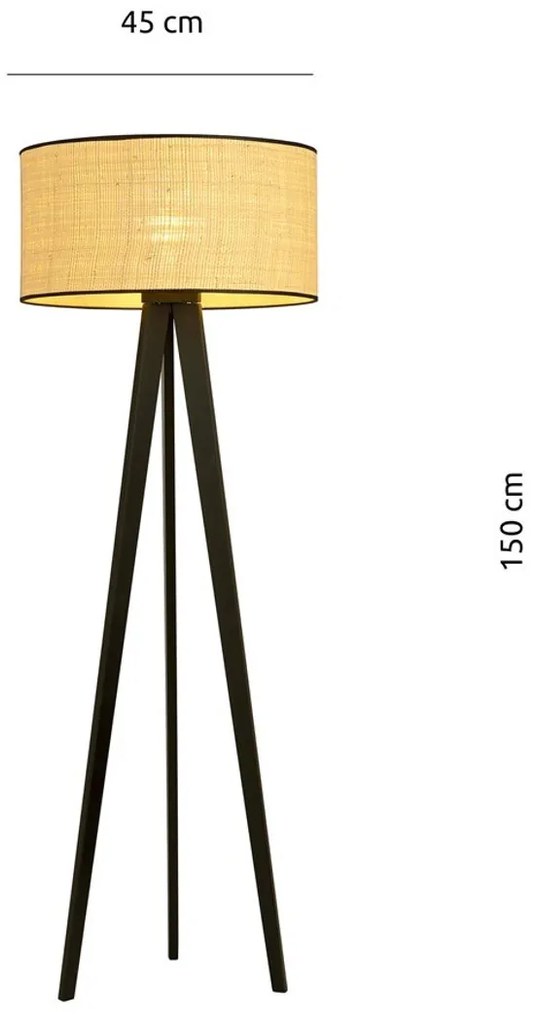 Lampada da Terra in Acciaio e Tessuto ASTON 1 E27