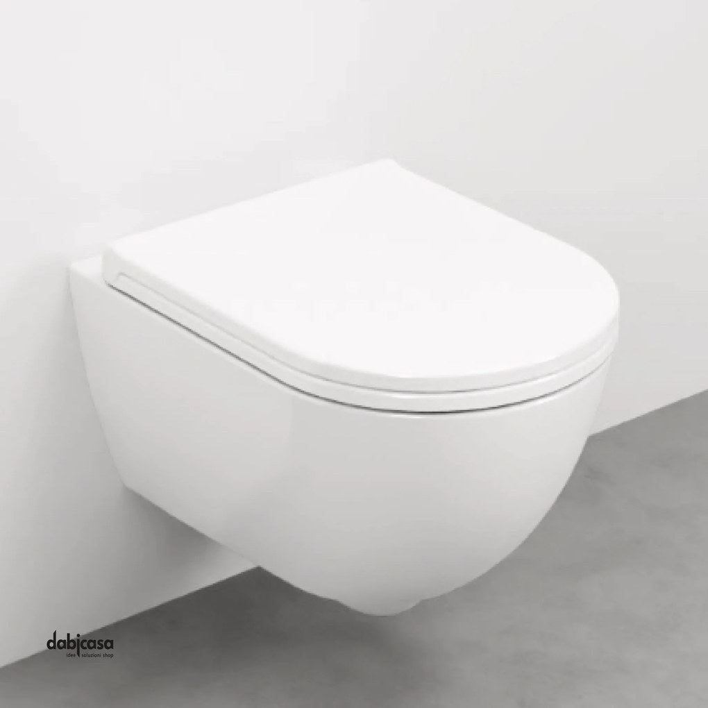 Ceramica Cielo "Enjoy" Wc Sospeso Con Brida Bianco Lucido