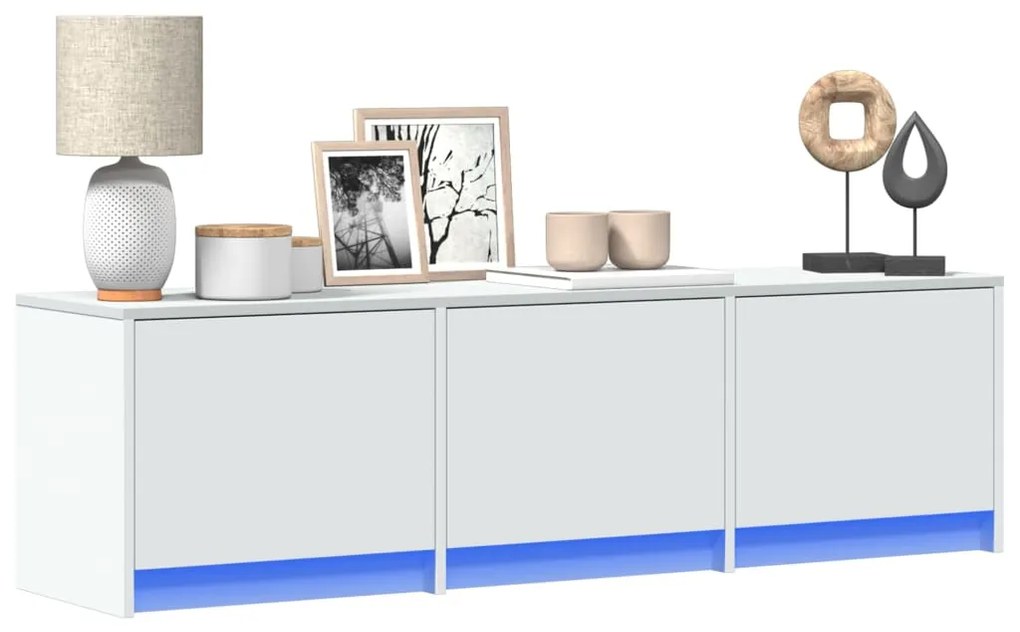 Mobile Porta Tv Con Led Bianco 140x34x40 Cm İn Truciolato /