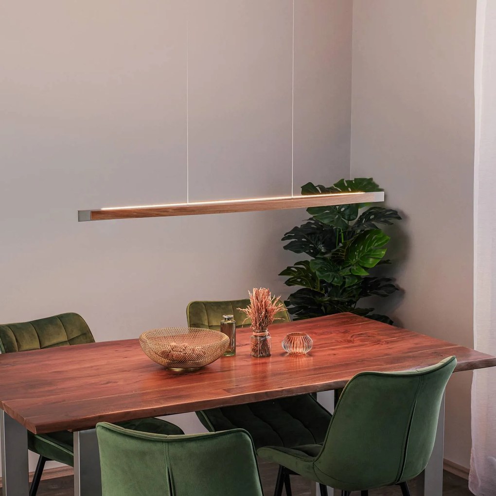 Lampada a sospensione Kiera Quitani, dimmerabile, Legno chiaro, Soggiorno / Sala da pranzo, Legno, Lampada a sospensione