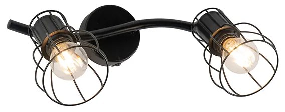 Faretto da soffitto moderno nero 2 luci orientabile - Botu