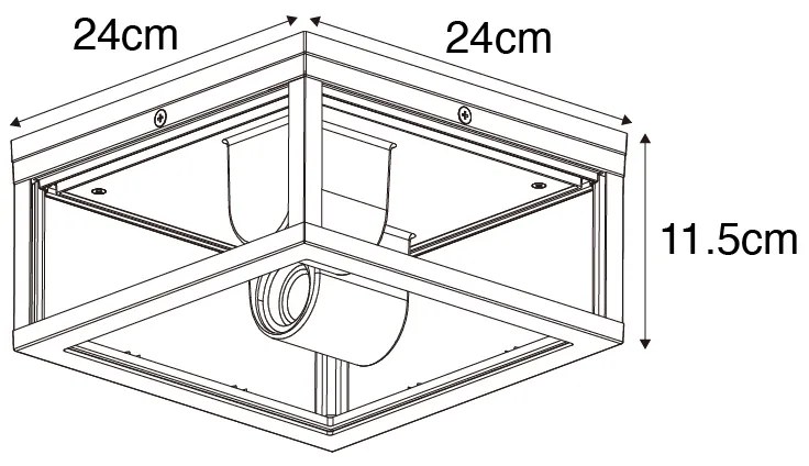 Plafoniera industriale marrone ruggine IP44 2 luci - Charlois