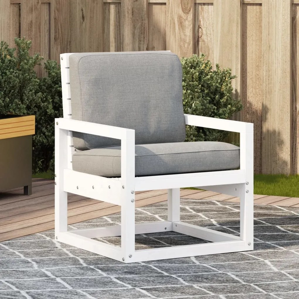 Sedia da giardino bianca 57,5x63x76 cm legno massello di pino