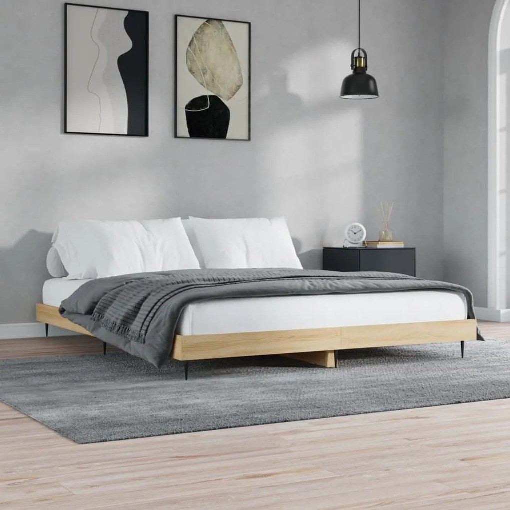 Giroletto Senza Materasso Rovere Sonoma 140x200cm İn Truciolato /