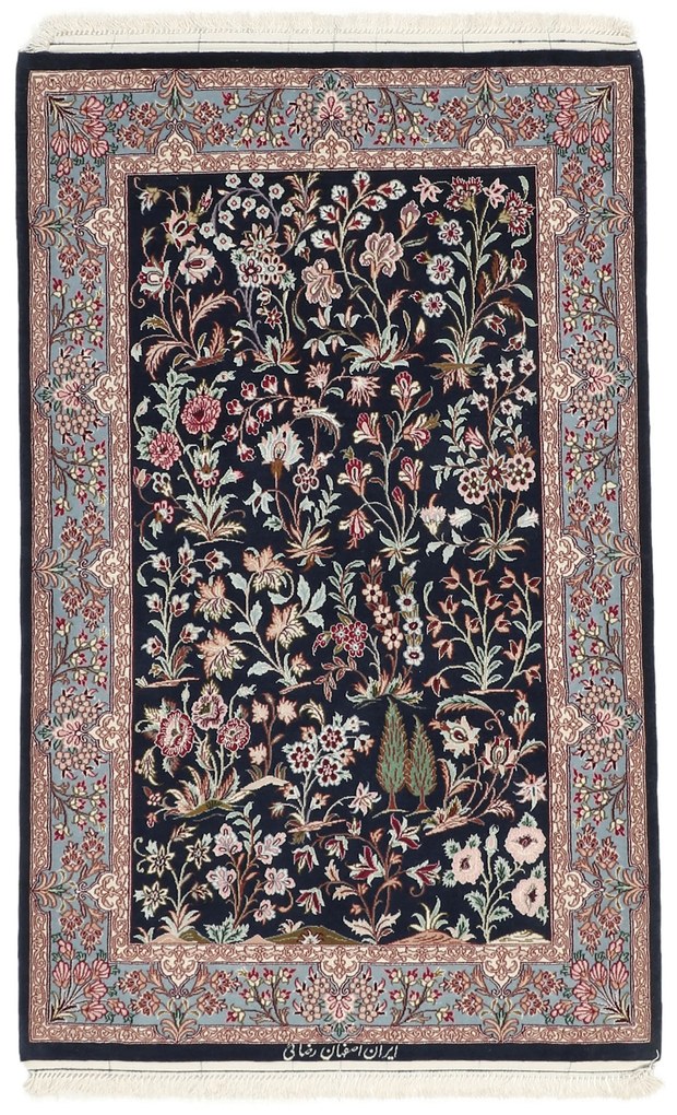 Isfahan Tappeto 80 x 130 (Iran) Annodato A Mano