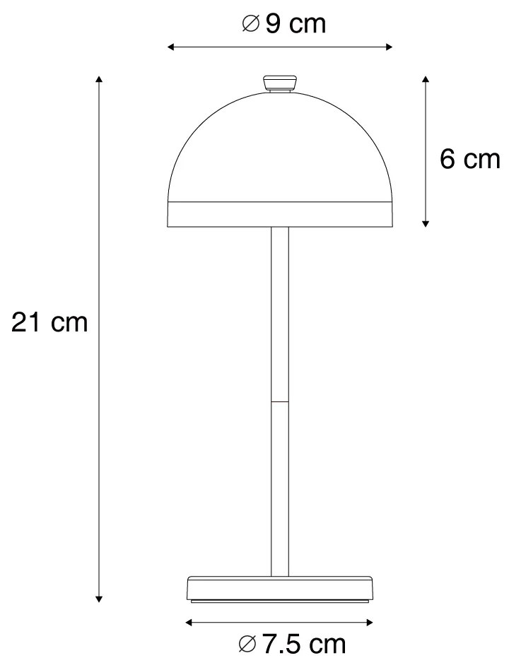 Lampada da tavolo verde con LED IP54 ricaricabile con stazione di ricarica - Squirrel