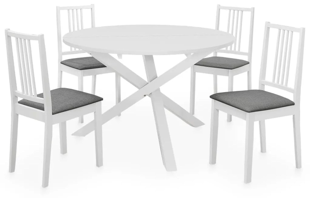 Set per sala da pranzo 5 pz in mdf bianco