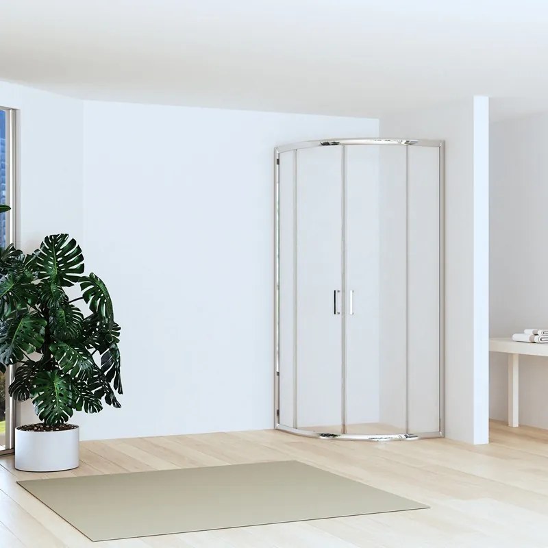 Kamalu - Box doccia basso 80x80cm semicircolare altezza 170cm | CHIARA CURV-Q