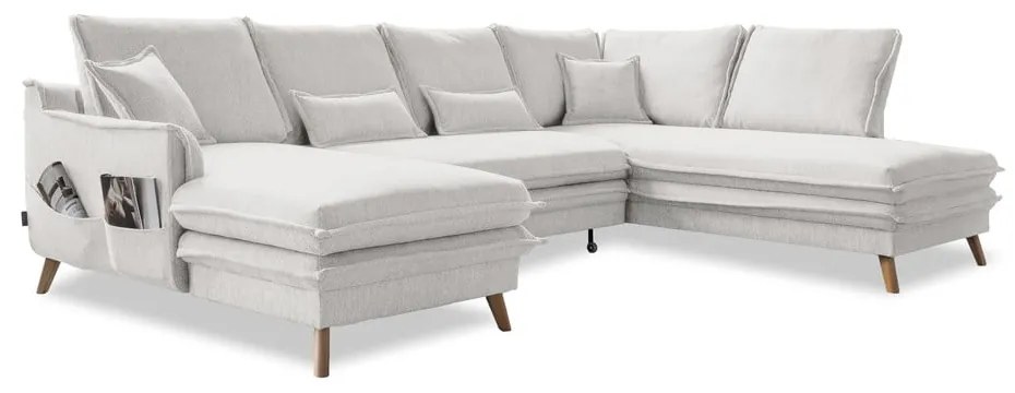 Divano letto angolare beige (angolo destro/"U") Charming Charlie - Miuform