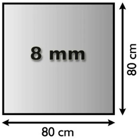 Vetro sotto il camino 800x800x8 mm quadrato