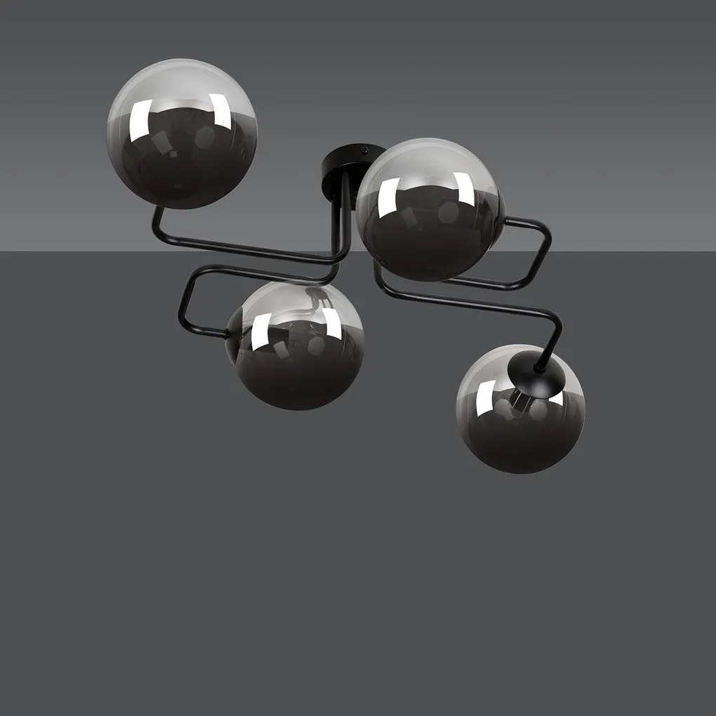 Lampadario da Soffitto BRENDI 4 in acciaio e vetro 4xE14