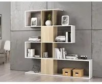 Libreria in legno color rovere e bianco opaco ZFO1F2251A