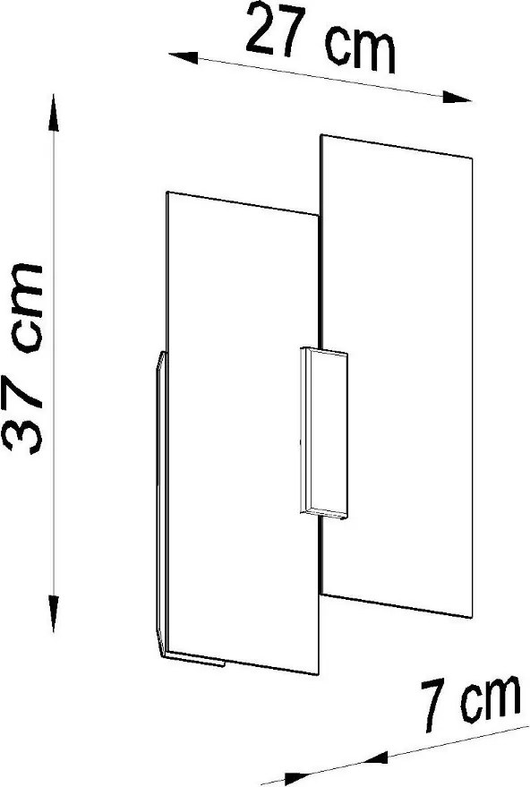 Lampada da Parete 2xE27 FABIANO in Acciaio e Vetro