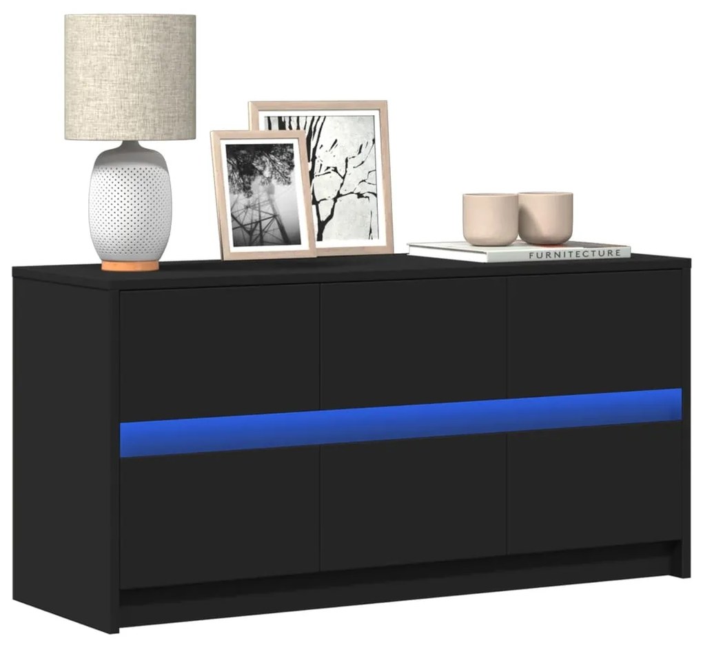 Mobile Porta Tv Con Led Nero 100x34x50 Cm İn Truciolato /