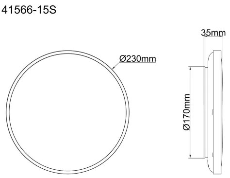 Globo 41566-15S - Plafoniera LED NIELSEN LED/15W/230V diametro 23 cm nero