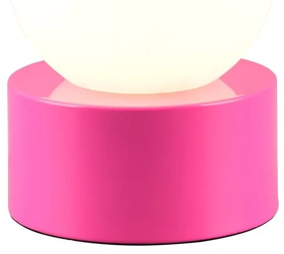 Lampada da tavolo rosa con paralume in vetro (altezza 17 cm) Countess - Trio