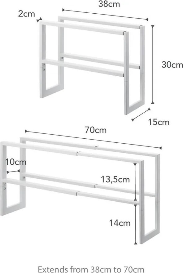 Scarpiera telescopica in metallo bianco Line - YAMAZAKI
