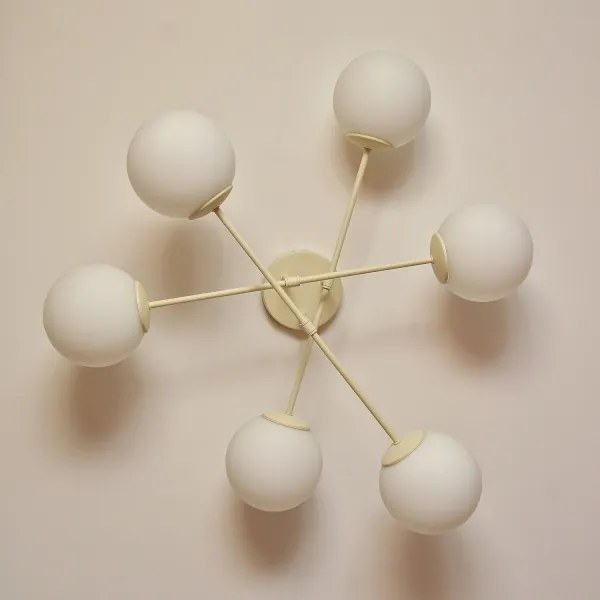 Plafoniera MOON 6xE27/15W/230V crema