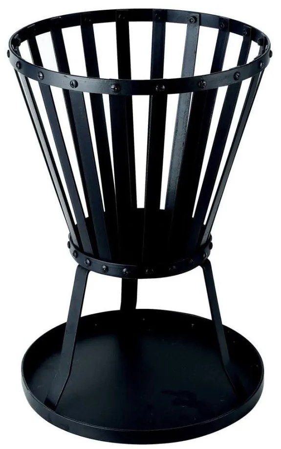 Falò a legna portatile 50x35 cm nero