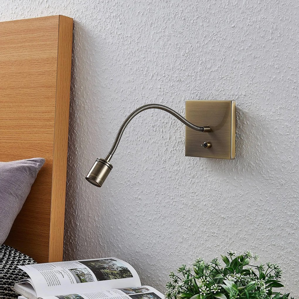 Lindby Mayar Applique a LED in ottone antico, set di 2 pezzi