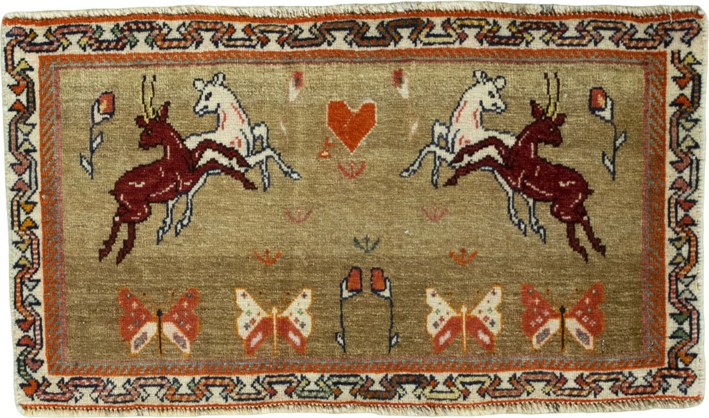 Gabbeh Tappeto persiano 80 x 50 Beige (Iran) Annodato A Mano