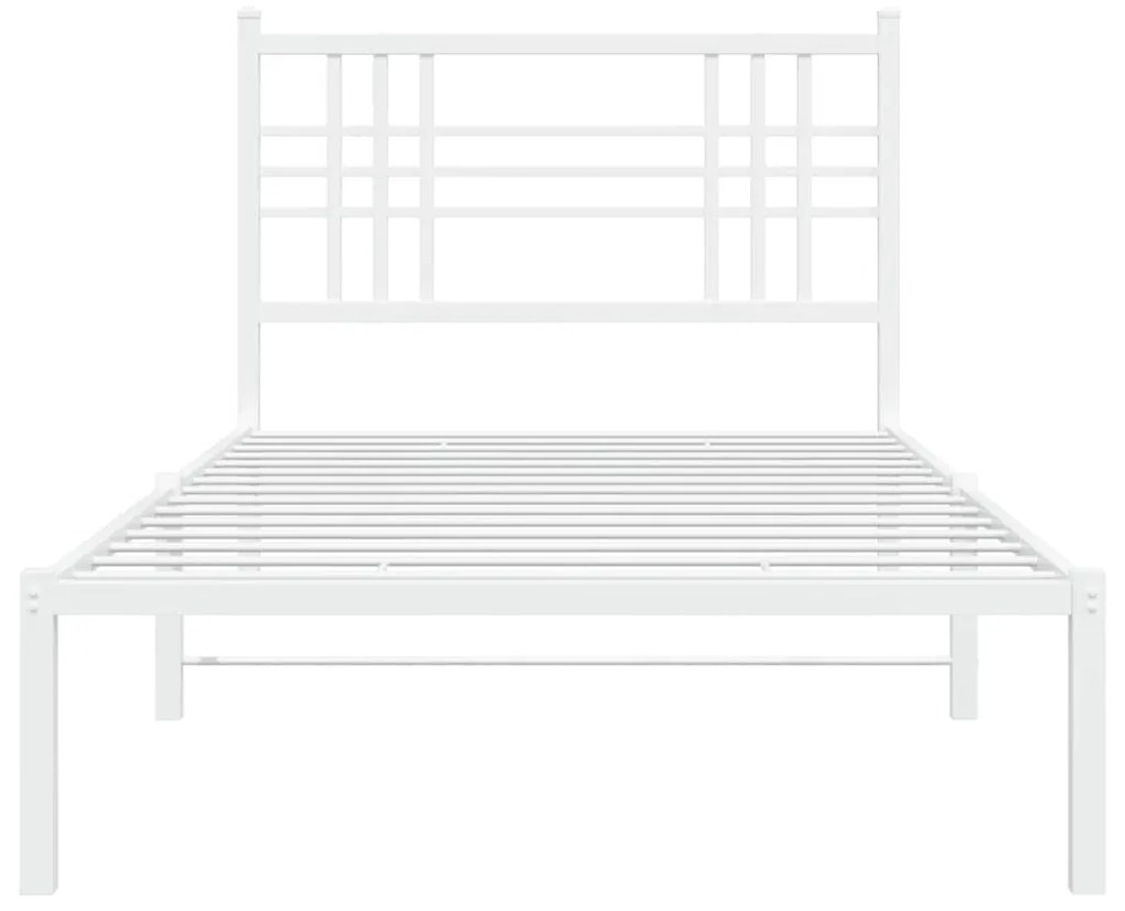 Giroletto con testiera metallo bianco 90x190 cm