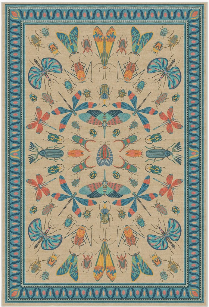 Tappeto a pelo corto lavabile Flutterby by Iris Apfel